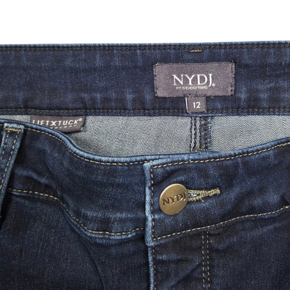 NYDJ Teresa Wide Leg Trouser Jeans Womens 12 High Rise Dark Wash - Picture 7 of 9